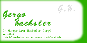 gergo wachsler business card