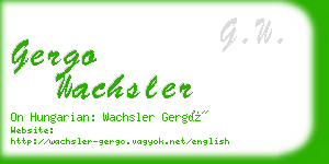 gergo wachsler business card